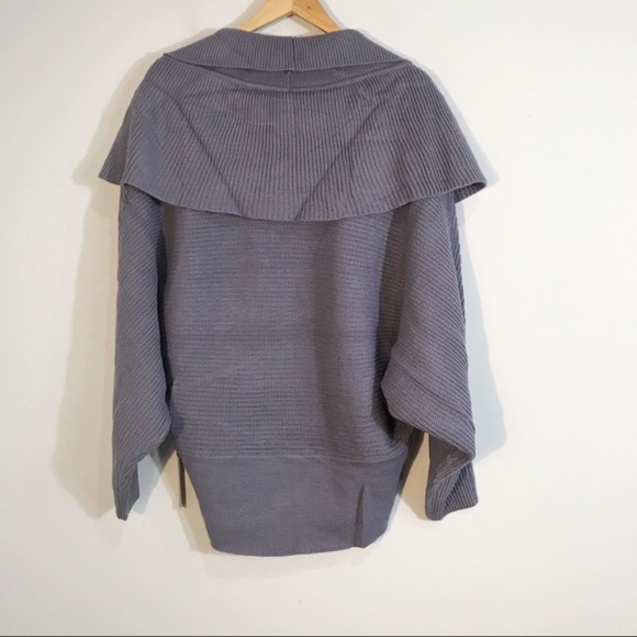 VERTIGO Paris Rib Knit Cocoon Sweater Purple XL - Picture 5 of 11